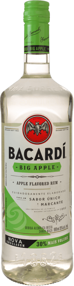 Bebida Alcoólica Mista de Maçã com Rum Brasileiro Flavored Bacardi Garrafa 980ml