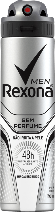 Antitranspirante Aerossol sem Perfume 72h Rexona Men 150ml Spray