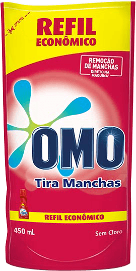 Tira-Manchas Gel sem Cloro Omo Sachê 450ml Refil Econômico