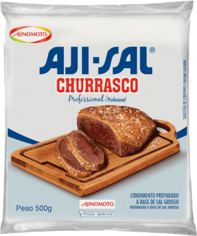 Condimento Preparado à Base de Sal Grosso para Churrasco Aji-Sal Pacote 500g