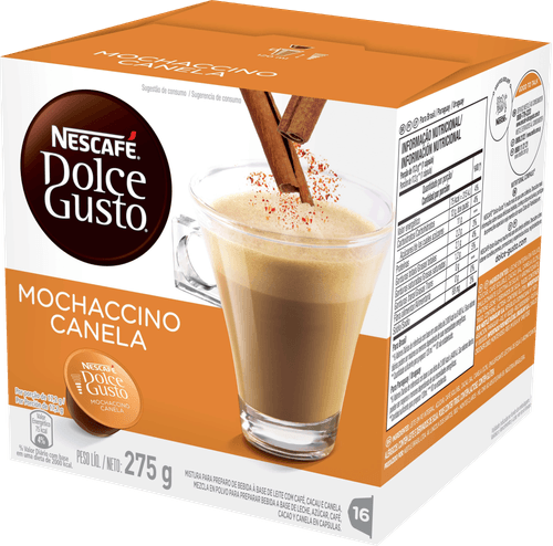 Mochaccino Em Cápsula Canela Nescafé Dolce Gusto Caixa 275g 16 Unidades