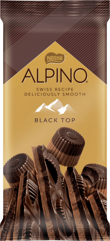 Chocolate Ao Leite E Meio Amargo Black Top Alpino Pacote 90g