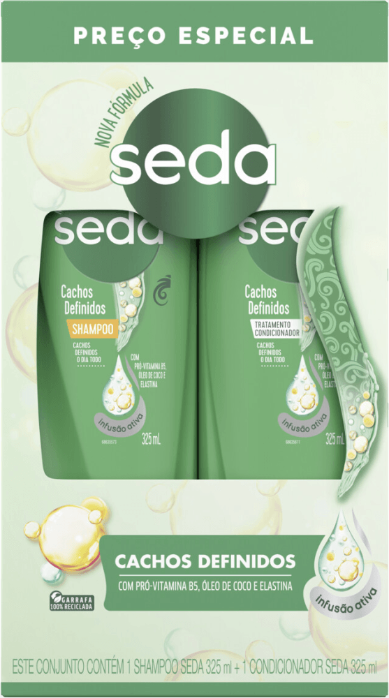 Kit-Shampoo---Condicionador-com-Pro-Vitamina-B5-Oleo-de-Coco-e-Elastina-Seda-Cachos-Definidos-325ml-Cada-Preco-Especial