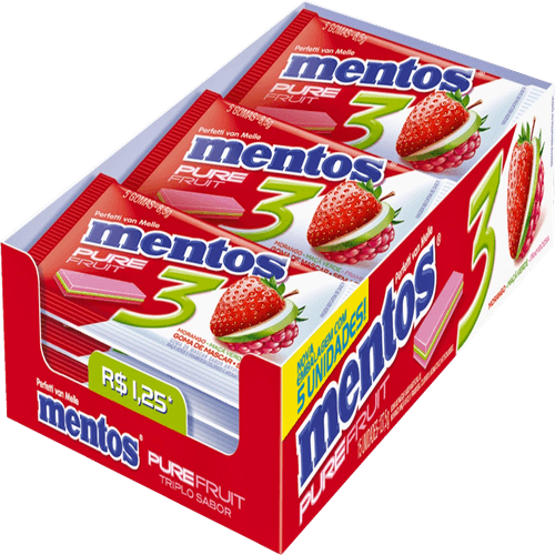 Goma de Mascar Mentos Pure Fruit Melancia 8,5g