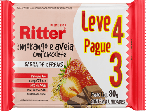 Barra Cereal Ritter 80g Mor/aveia Lv4 Pg3