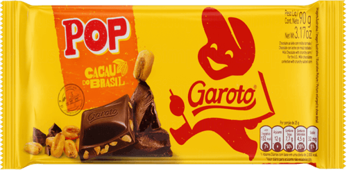 Chocolate ao Leite com Milho Torrado Pop Garoto Cacau do Brasil Pacote 90g