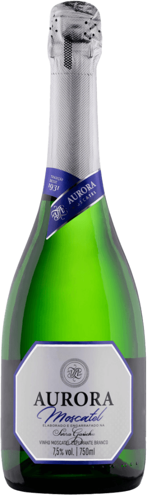 Vinho Espumante Brasileiro Branco Aurora Moscatel Serra Gaúcha Garrafa 750ml