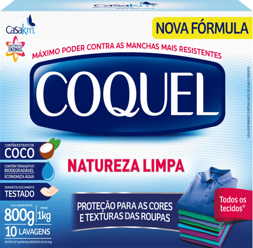 Lava-Roupas em Pó Coquel Natureza Limpa Caixa 800g