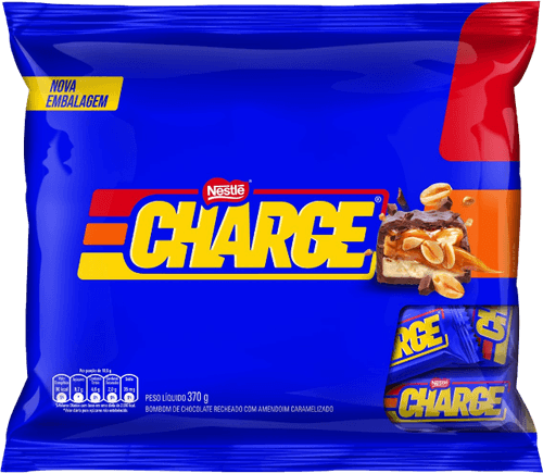 Bombom de Chocolate Recheio Amendoim Caramelizado Charge Pacote 370g