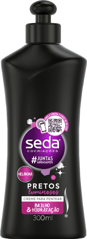 Creme-para-Pentear-Melanina-Seda-Cocriacoes-Pretos-Luminosos-Frasco-300ml