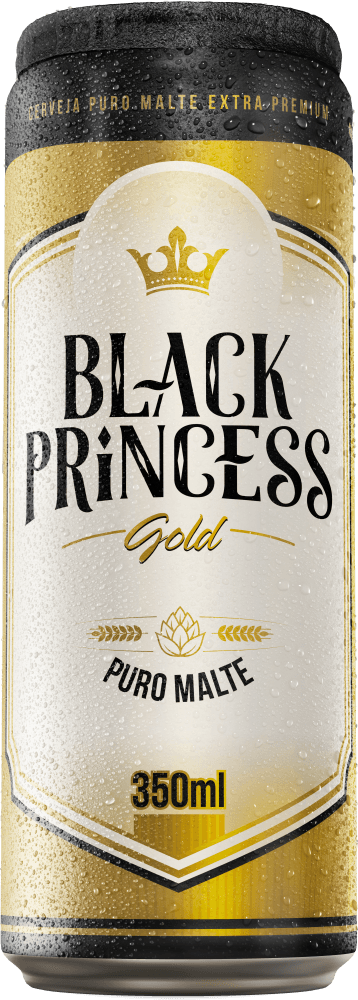 Cerveja Premium Puro Malte Gold Black Princess Lata 350ml