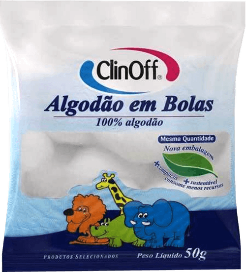 Algodão Em Bola Clin Off 50g Branca Unit