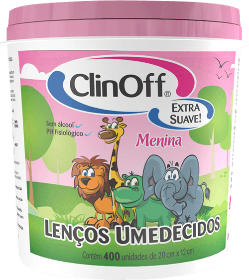 Lenços Umedecidos Clin Off Extra Suave Rosa Com 400 Unidades