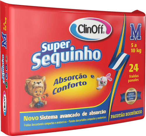 Fralda Clin Off Super Sequinho Econômico M Com 24 Tiras