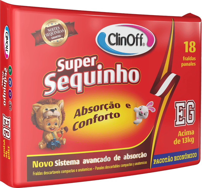 Fralda-Clin-Off-Super-Sequinho-Tamanho-EXG-Pacote-Economico-com-18-Tiras