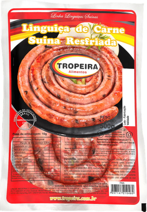 Linguiça Tropeira Suína Fina Pacote 500 g