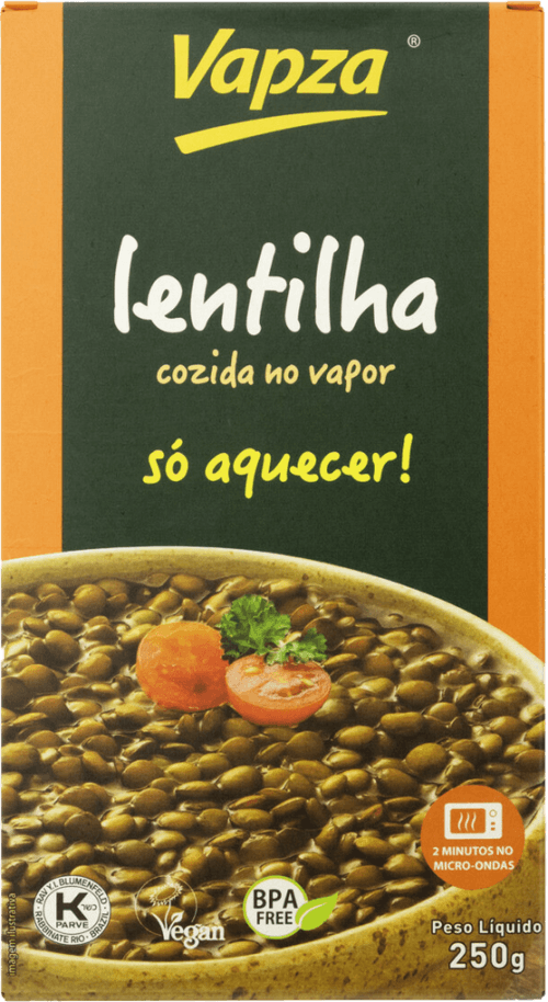 Lentilha Cozida no Vapor Vapza Só Aquecer Caixa 250g