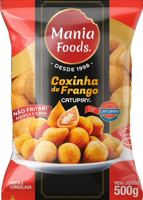 COXINHA MANIA FOODS 500G FRANGO COM CATUPIRY