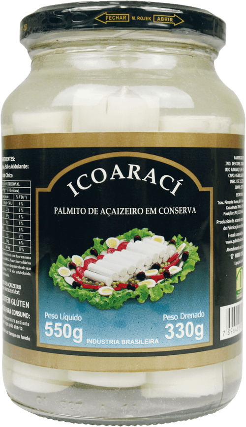 Palmito Açaí Inteiro Icoaraci Lata 450 g