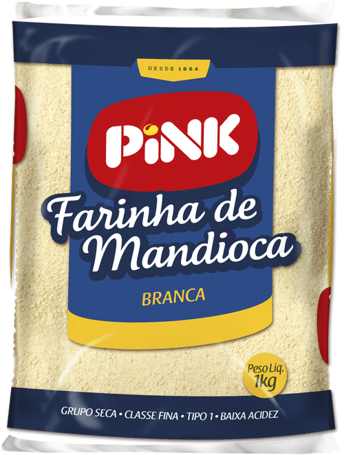 Farinha de Mandioca Pink Crua Pacote 1kg