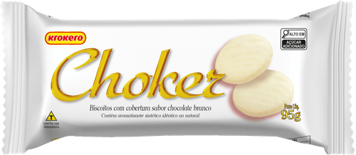 Biscoito Choker com Cobertura de Chocolate Branco 95 g