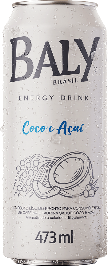 Composto Líquido Energético à Base de Cafeína e Taurina Coco e Açaí Baly Lata 473ml