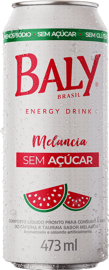 Composto Líquido Energético à Base de Cafeína e Taurina Melancia Zero Açúcar Baly Lata 473ml