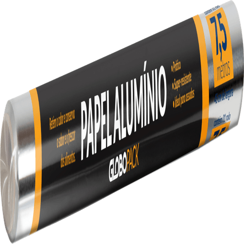 Papel Alumínio Globopack 45CM X 7.5m Rolo