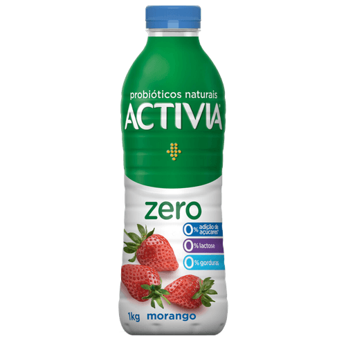 Leite Fermentado Activia Líquido Zero Lactose Morango 1000g