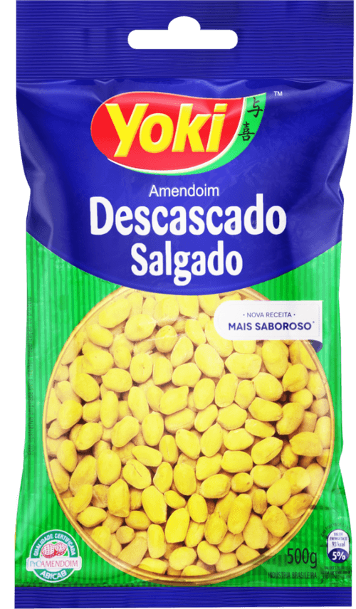 Amendoim Torrado Salgado sem Casca Yoki Pacote 500g