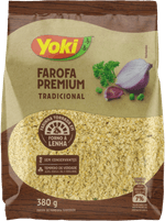 Farofa-de-Mandioca-Temperada-Tradicional-Cebola-Alho-Sal-e-Cebolinha-Yoki-Premium-Pacote-380g