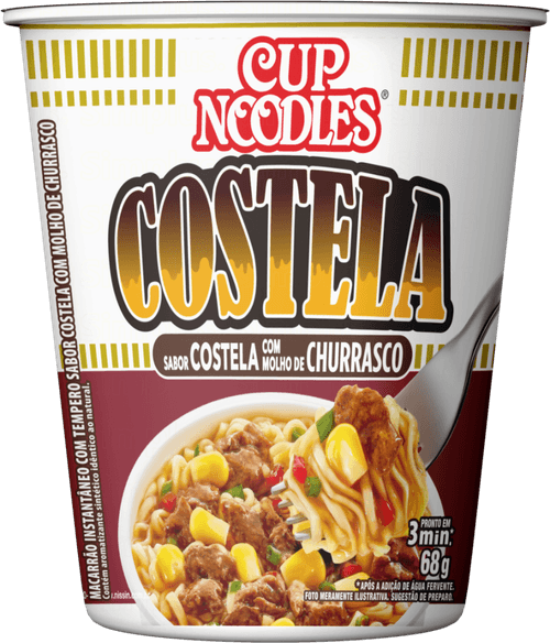 Macarrão Instantâneo com Tempero de Costela com Molho de Churrasco Cup Noodles Copo 68g