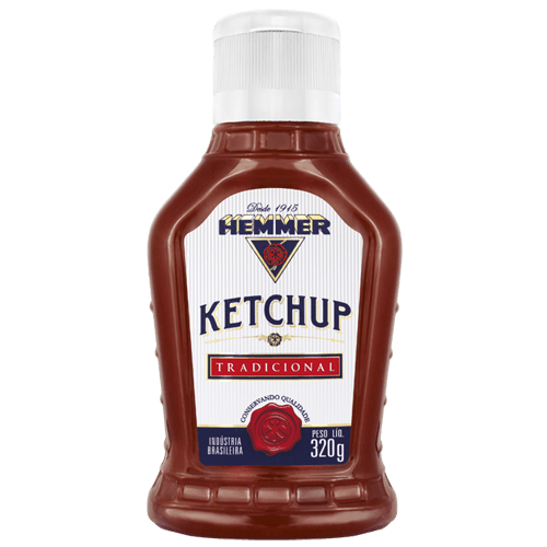 Ketchup Tradicional sem Adição de Açúcar Hemmer Zero Squeeze 310g