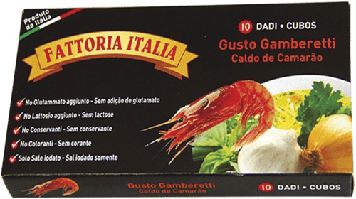 Caldo Tablete Camarão Zero Lactose Fattoria Italia Caixa 110g 10 Unidades