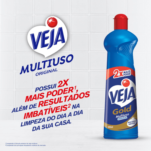 Kit Veja - 1 Limpadores Multiuso Original 500ml + 1 Limpador Cozinha Desengordurante Limão 500ml + 1 Limpador Banheiro Tira Limo 500ml