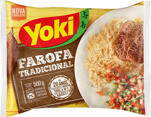 Farofa de Mandioca Temperada Tradicional Yoki Pacote 500g