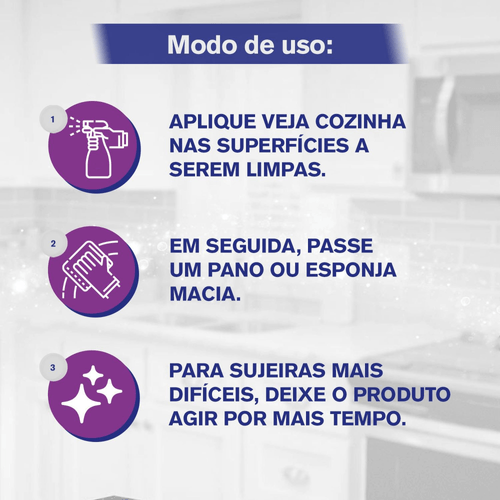 Limpador Desengordurante Cozinha Veja Lavanda Sachê 400 ml