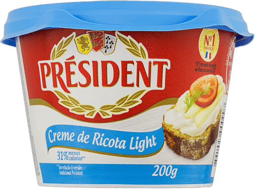 Creme de Queijo Ricota Light Président Pote 200g