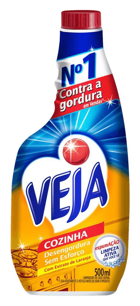 Limpador de Uso Geral Desengordurante Cozinha Limão Veja Frasco 500ml Refil