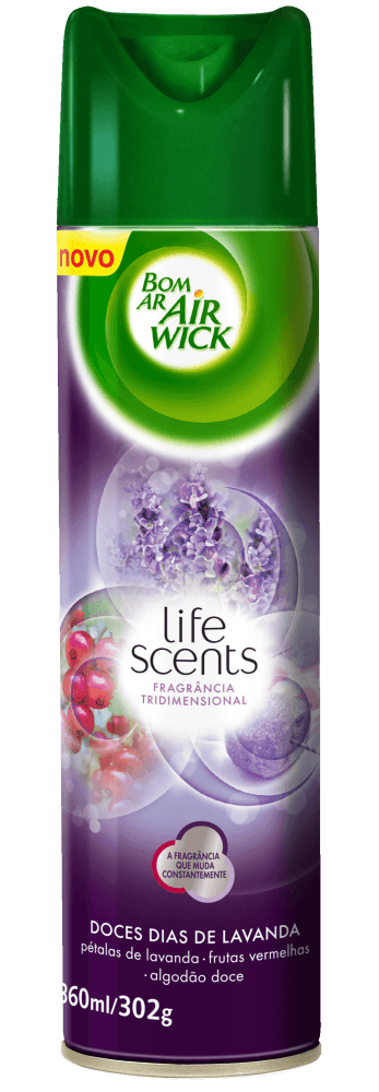 Aromatizador Aerossol Bom Ar Air Wick Life Scents Doces Dias de Lavanda Embalagem Econômica 360ml