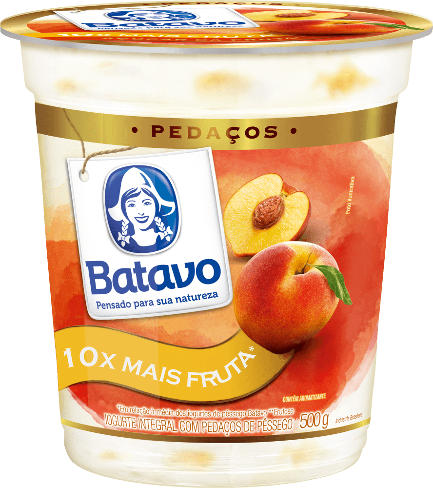 Iogurte Integral Pêssego Batavo Pedaços 450g