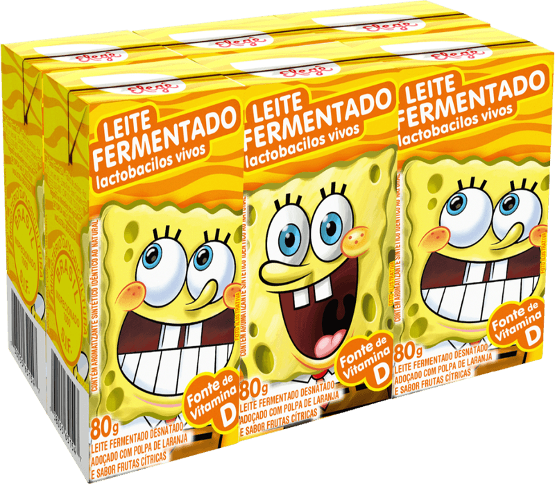 Leite-Fermentado-Desnatado-com-Lactobacilos-Vivos-com-Preparado-de-Laranja-Bob-Esponja-Elege-Caixa-80g