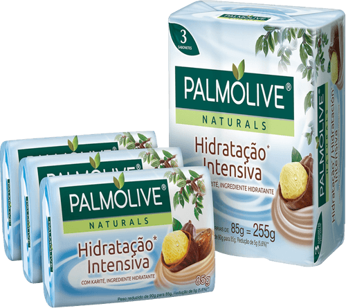 Sabonete em Barra Hidratação Intensiva com Karité Palmolive Naturals Envoltório 255g 3 Unidades de 85g Cada