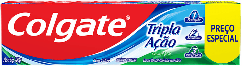 Creme-Dental-Anticarie-com-Fluor-e-Calcio-Menta-Original-Colgate-Tripla-Acao-Caixa-180g-Preco-Especial