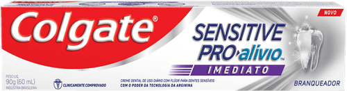 Creme Dental com Flúor Branqueador Fresh Colgate Sensitive Pro-Alívio Imediato Caixa 90g