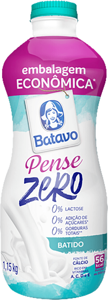 Iogurte Batavo Pense Zero Batido Zero Lactose, Sem Adição De ácúcares 1150g Embalagem Econômica