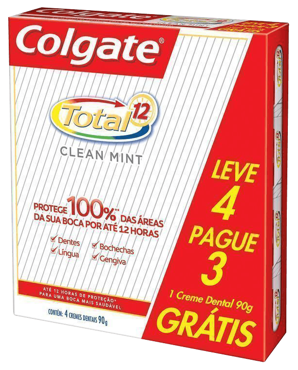 Creme-Dental-Anticarie-com-Fluor-Clean-Mint-Colgate-Total-12-Caixa-4-Unidades-90g-Cada-Preco-Especial