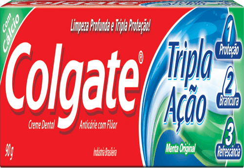 Creme Dental Anticárie com Flúor Menta Original Colgate Tripla Ação Caixa 90g