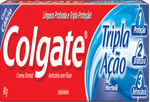 Creme-Dental-Anticarie-com-Fluor-Hortela-Colgate-Tripla-Acao-Caixa-90g