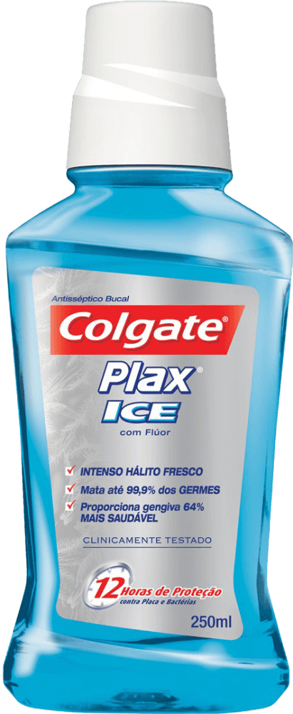 Enxaguante Bucal Zero Álcool Ice Colgate Plax Frasco 250ml